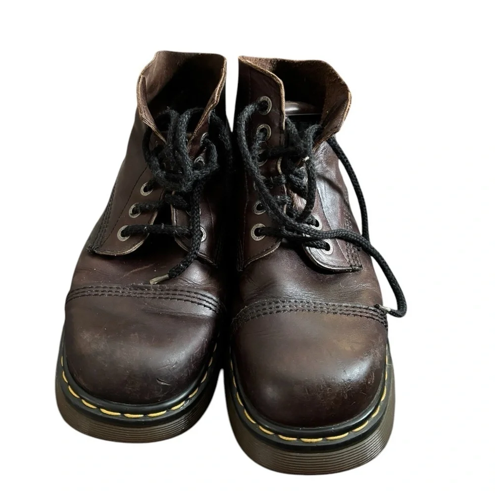 Doc Dr Martens Brown Air Wair Boots Sz Men’s 9 6 Hole Brown Made in England